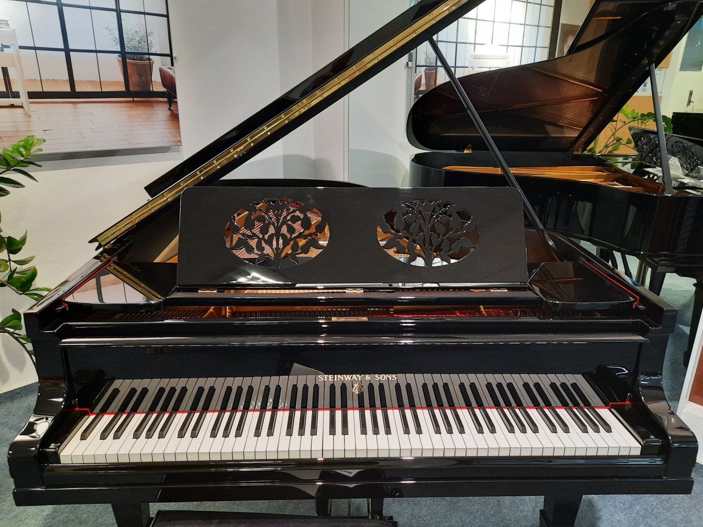 Steinway & Sons A-188 / 3.Pedal von 1920 in Schwarz glänzend
