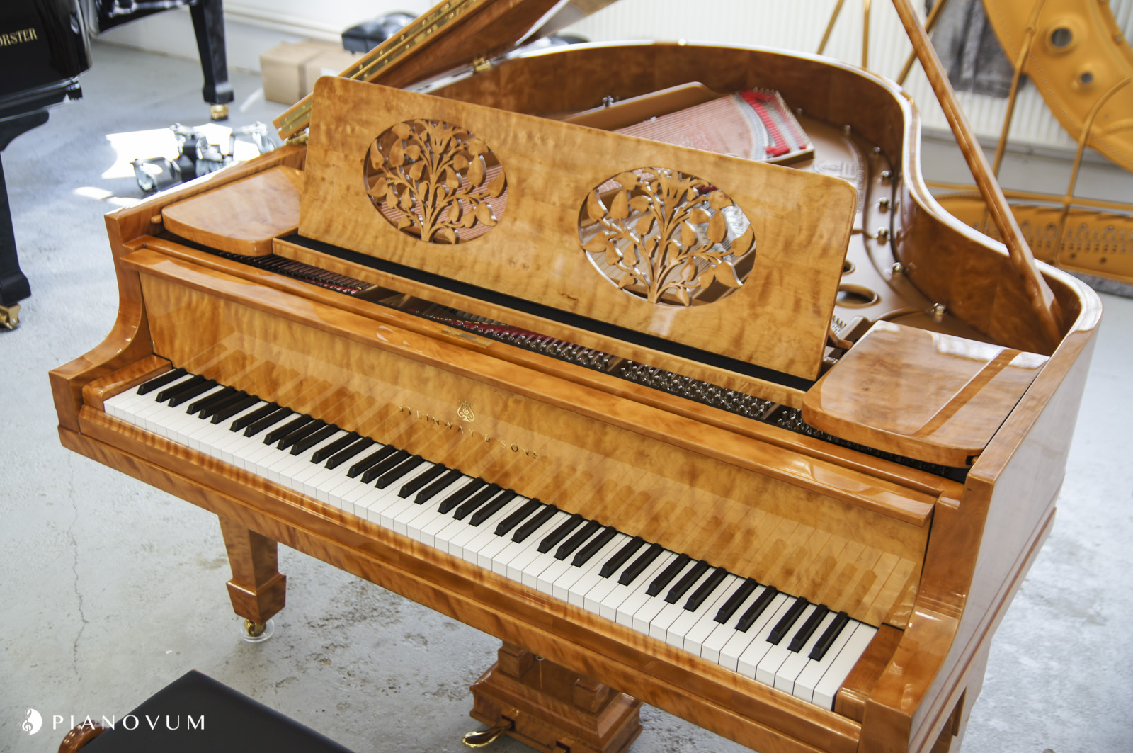 Steinway & Sons O-180 "Aquamarin" von 1921 in Birke glänzend